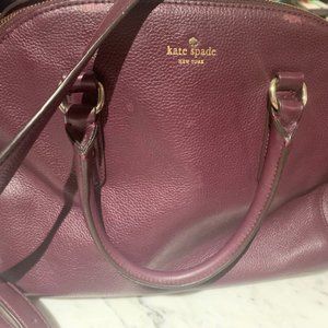 Burgundy/purple Kate Spade leather handbag